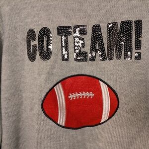Poof New York Go Team Sequin Football Crewneck Sweater Size M